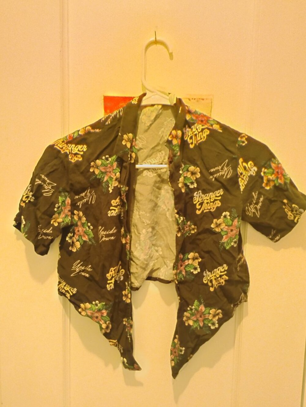 H&M x Stranger Things Demogorgon Floral Tie-Front Crop Shirt - Girls 10